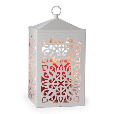 CANDLE WARMERS® SCROLL lanterna in metallo per candele profumate bianca