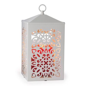 CANDLE WARMERS® SCROLL lanterne métal pour bougies parfumées blanc 1