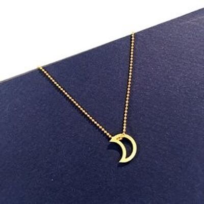 Moon open golden necklace