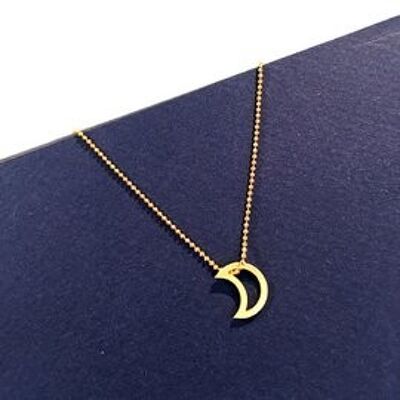 Collar abierto luna dorado