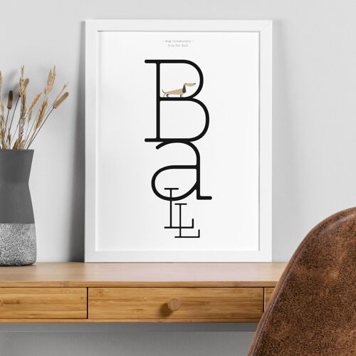 B is for ball dog vocabulary print