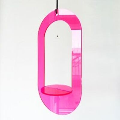 Planthanger rosa neon ovale 20cm