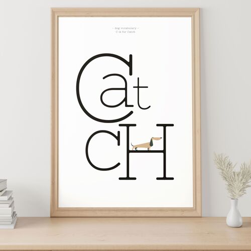 C is for catch dog vocabulary print