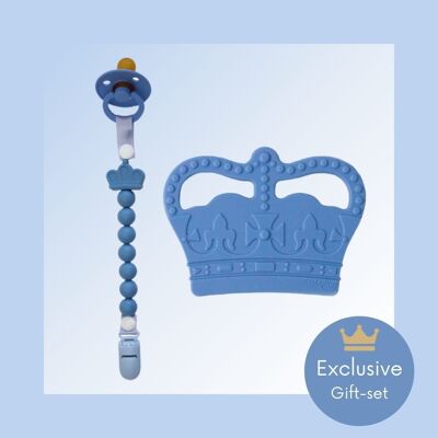 Royal Crown Denim Dummy Clip and Crown Set