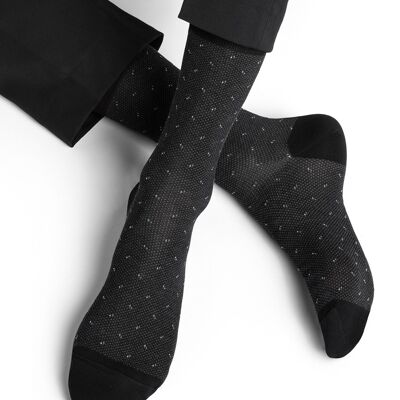 Chaussettes Fil D'Ecosse Plumetis - Noir