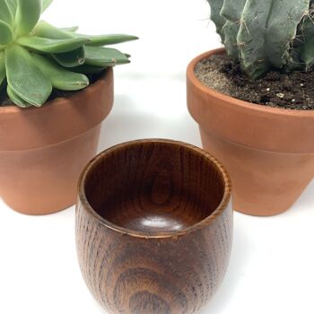 Tasse à thé en bois de style japonais faite à la main 3