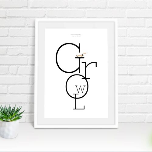 G is for growl dog vocabulary print