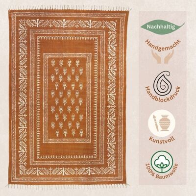 Vintage style cotton rug 140 x 200 cm | Zafran