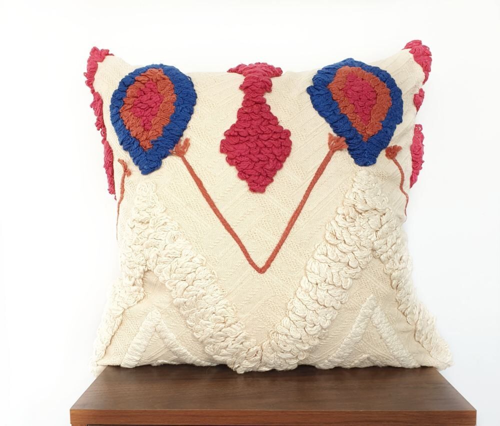 Taie d'oreiller en coton bio fait main 45 x 45 cm | suhana