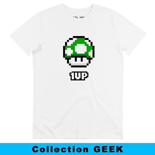T-shirt 1up Pixel - Champignon Vert Mario Bros.