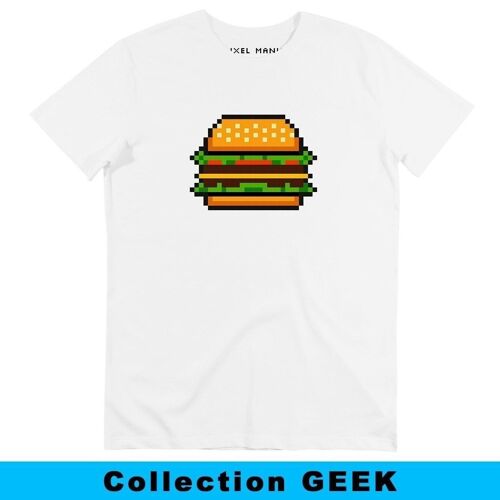 T-shirt Burger Pixel - Dessin Hamburger Pixel Art