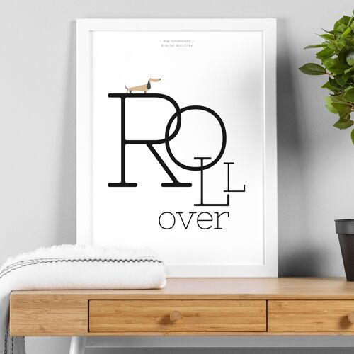 R is for roll over dog vocabulary print