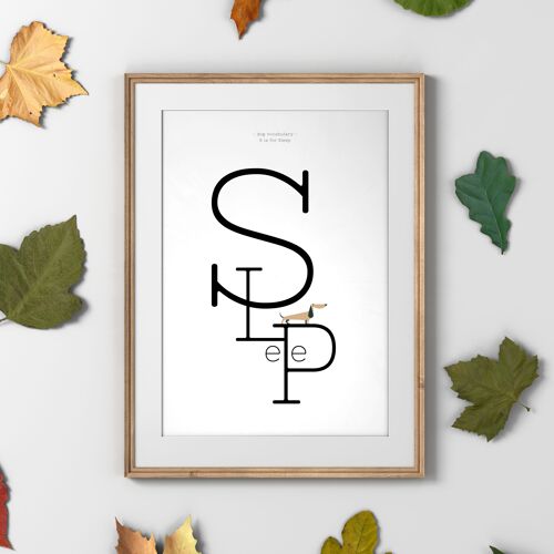 S is for sleep dog vocabulary print