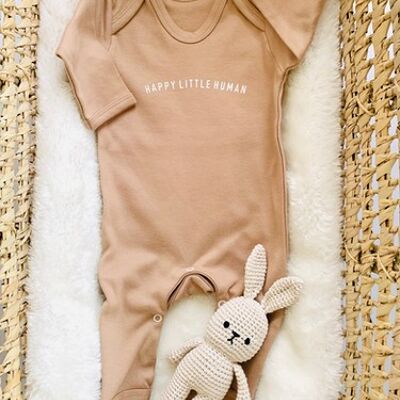 Warm Taupe Happy Little Human Romper