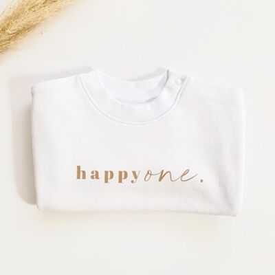White Happy One Sweatshirt