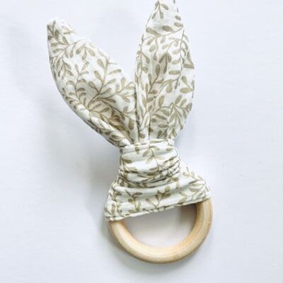 White/Neutral Vine Muslin Bunny Teether