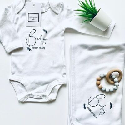 Personalised Baby Gift Set - Grey