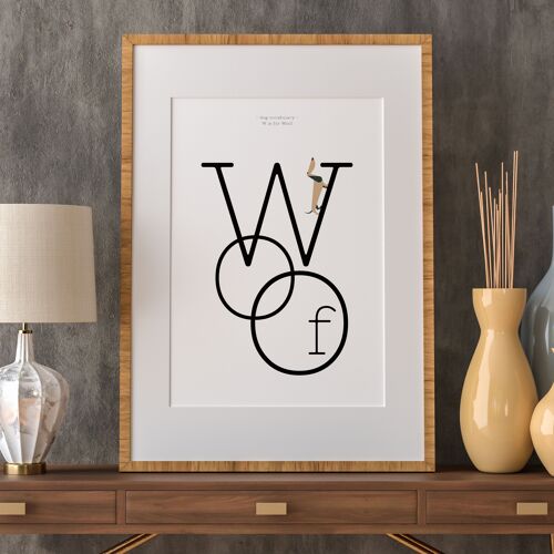 W is for woof dog vocabulary print