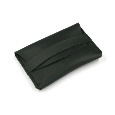 Business Card Case Leather Card Case RUGGED - BLACK
