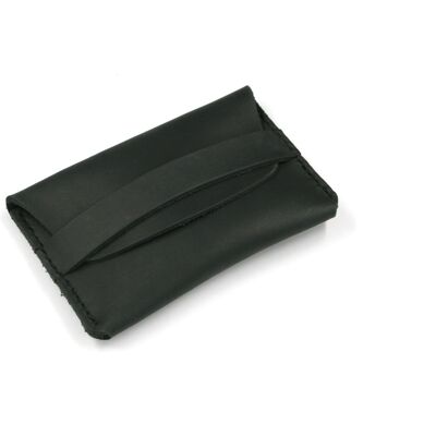 Business Card Case Leather Card Case RUGGED - BLACK
