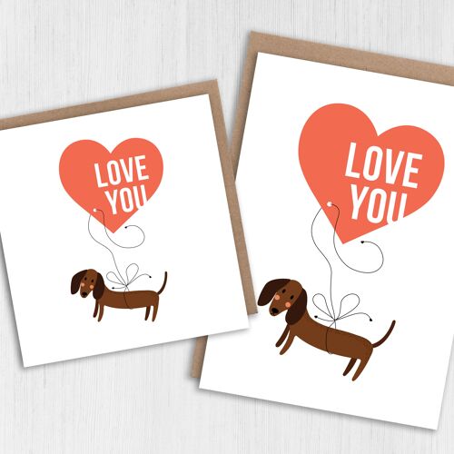 Dog love heart anniversary, Valentine’s Day card