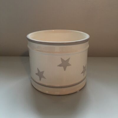 grey and white stars ceramic pot - Fresh linen