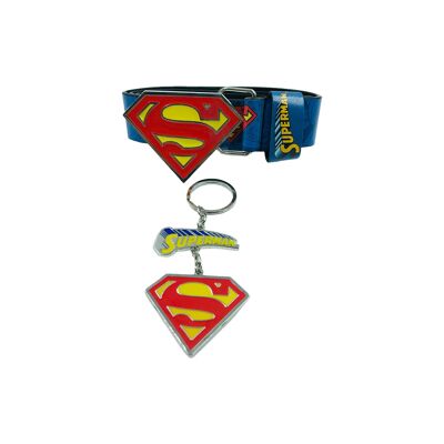 DC Superman Gürtel & Schlüsselanhänger Set 7-12 Jahre