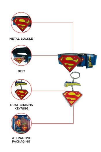 Ensemble ceinture et porte-clés DC Superman 3-6 ans 3