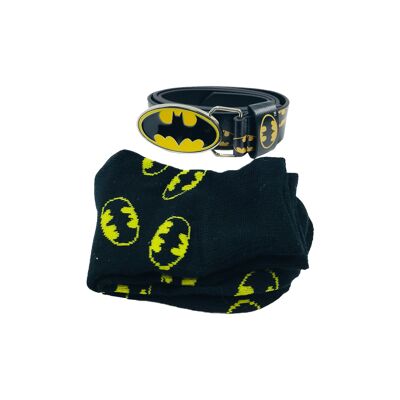 DC Batman Belt & Sock Set 3-6yrs