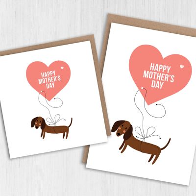 Dog balloon heart Mother’s Day card