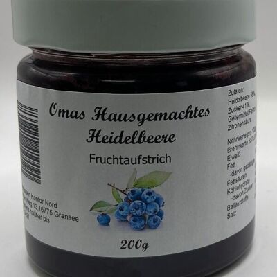 Tartinade de fruits aux myrtilles maison de grand-mère 200g