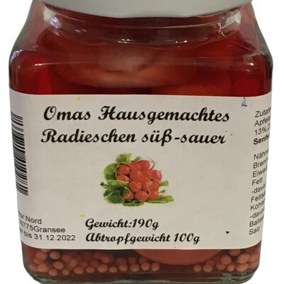 Grandma's homemade sweet and sour radishes 200g