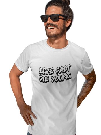 Live Fast Die Young - T-shirt pour homme - Blanc 2