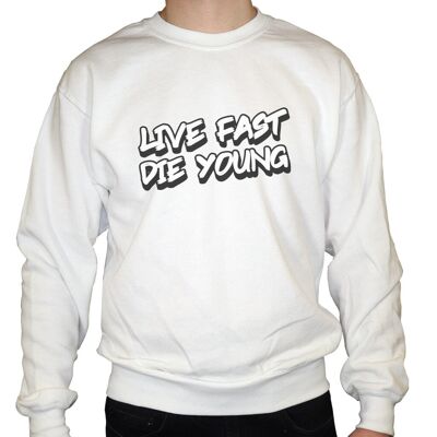 Live Fast Die Young - Sudadera unisex - Blanco