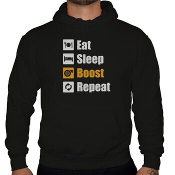 Eat Sleep Boost Repeat - Molleton à capuche unisexe - Noir 1