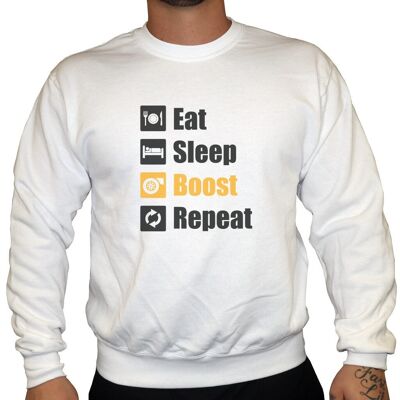 Eat Sleep Boost Repeat - Sudadera unisex - Blanco