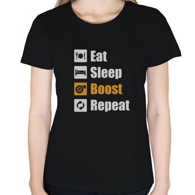 Eat Sleep Boost Repeat - T-shirt femme - Noir