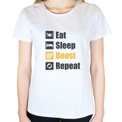 Eat Sleep Boost Repeat - Damen T-Shirt - Weiß