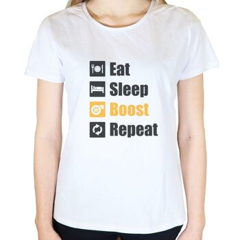 Eat Sleep Boost Repeat - T-shirt femme - Blanc 1