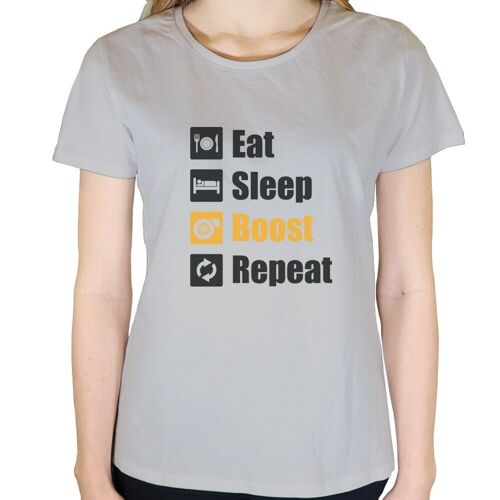 Eat Sleep Boost Repeat - Damen T-Shirt - Grau