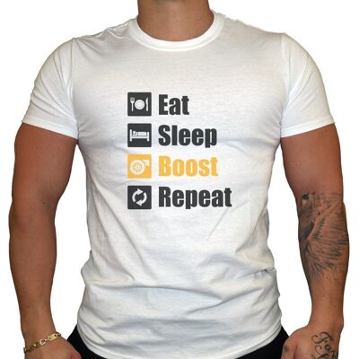 Eat Sleep Boost Repeat - Maglietta da uomo - Bianca