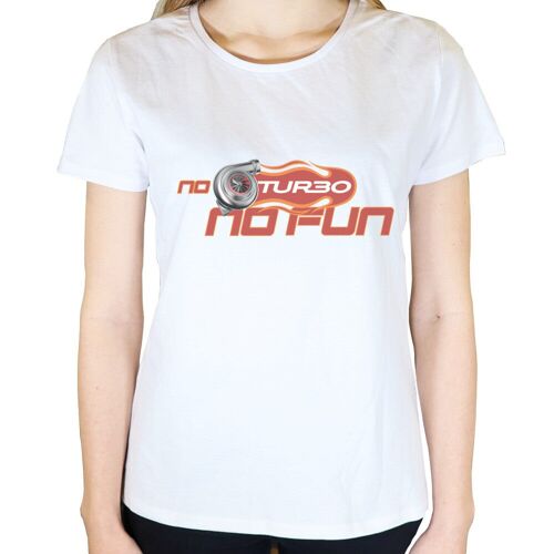 No Turbo No Fun - Damen T-Shirt - Weiß