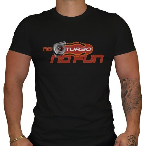 No Turbo No Fun - Herren T-Shirt - Schwarz