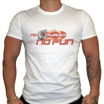 No Turbo No Fun - Herren T-Shirt - Weiß