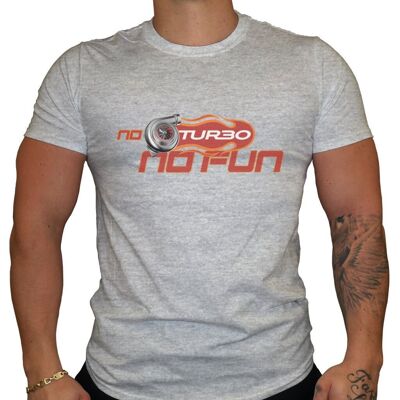 No Turbo No Fun - Maglietta da uomo - Grigio