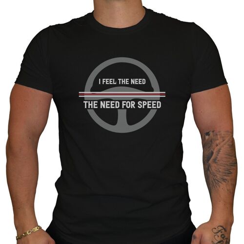 I feel the need for speed - Herren T-Shirt - Schwarz