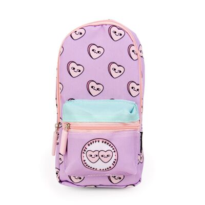 Backpack pencil case happy unhappy purple hf