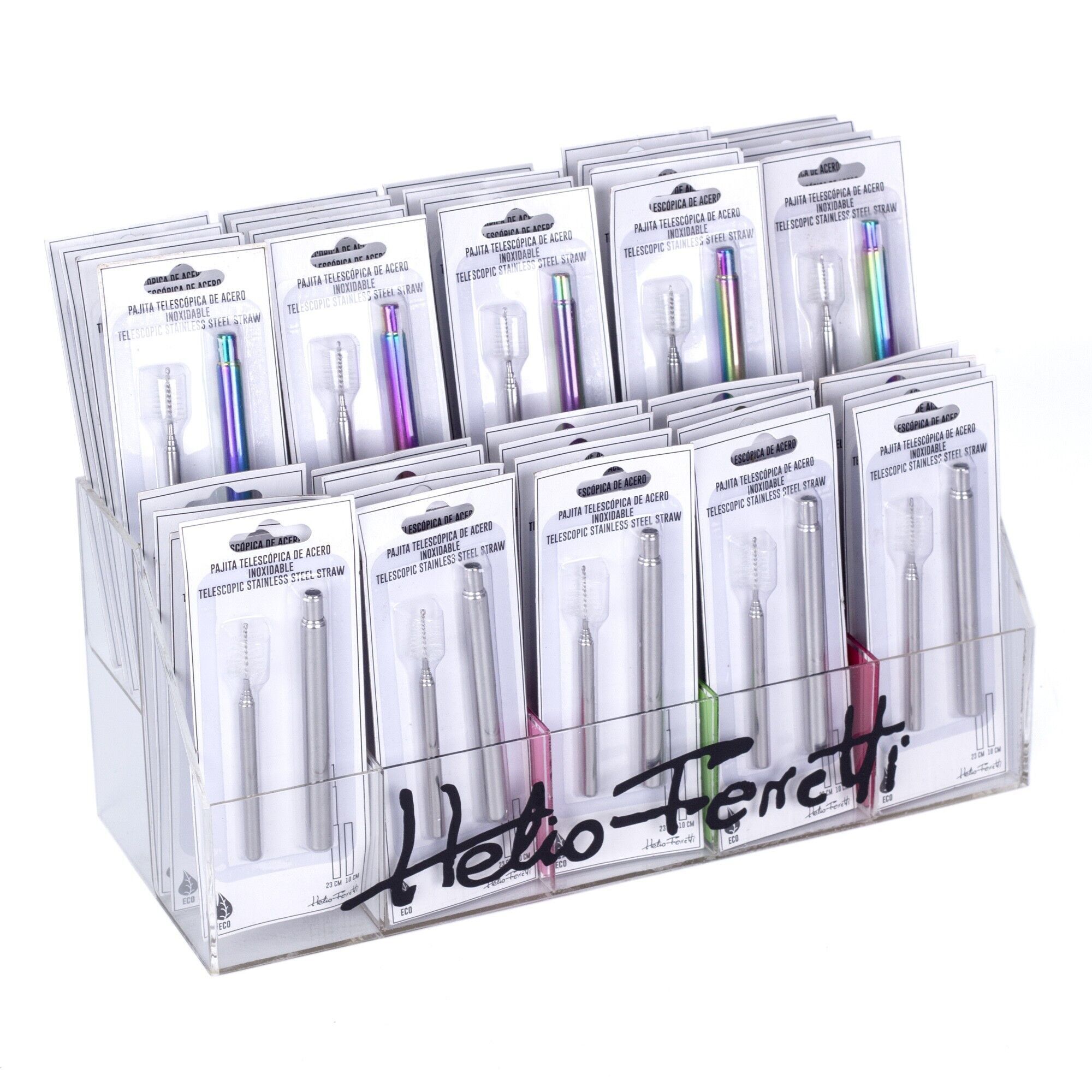 Telescopic straw assorted 40 pcs hf
