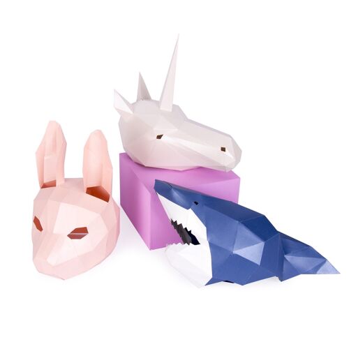 Mask set unicorn shark and rabbit hf