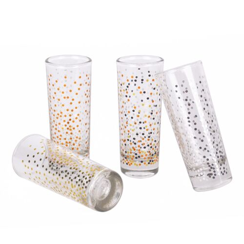 Pack 4 shot glasses party dots hf